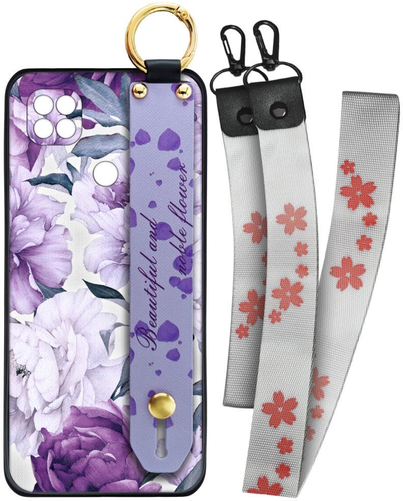 Чехол SHLab Xiaomi Redmi 10A Beautiful Flower + два ремешка с карабином (32100)