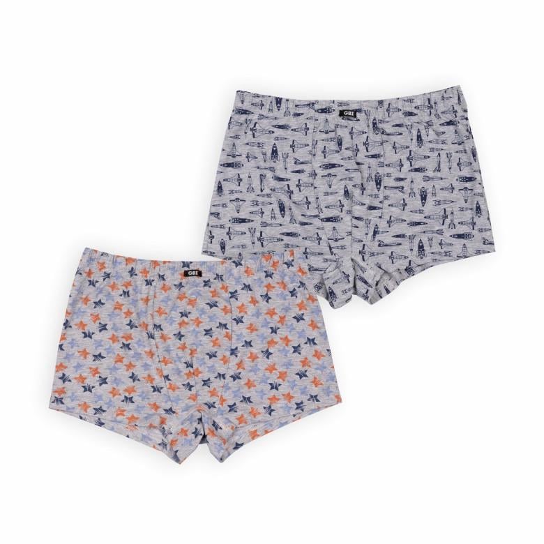 Комплект мужских трусов на резинке GBI XL 2 шт. Темно-серый/Серый (13938)