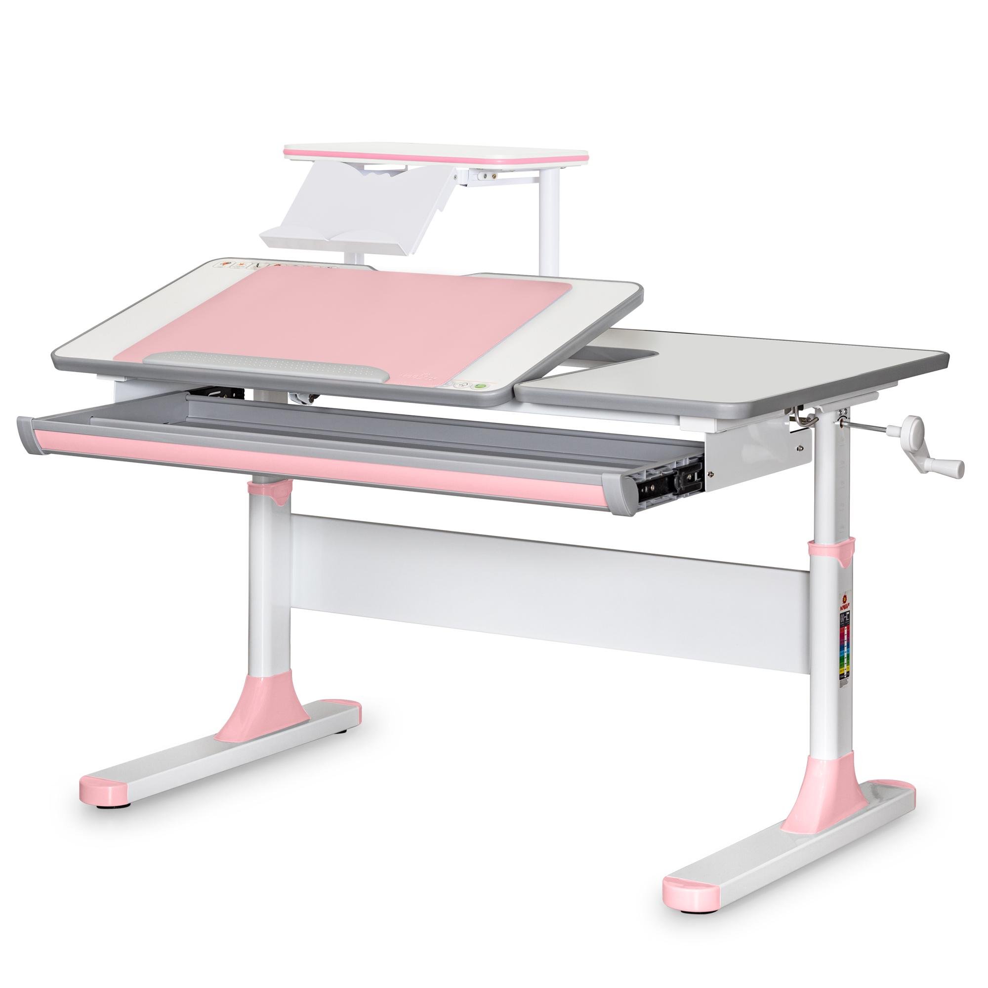 Парта-трансформер школьная Mealux Vancouver Multicolor S50 детская с полкой Белый/Розовый - фото 1 Парта-трансформер школьная Mealux Vancouver Multicolor S50 детская с полкой Белый/Розовый - фото 1