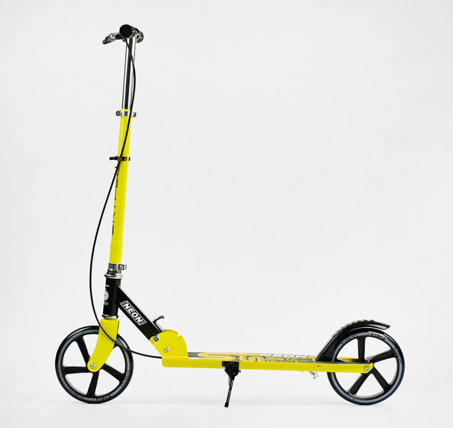 Самокат двухколесный Skyper Neon стальная рама ручной тормоз Желтый (N-81483)