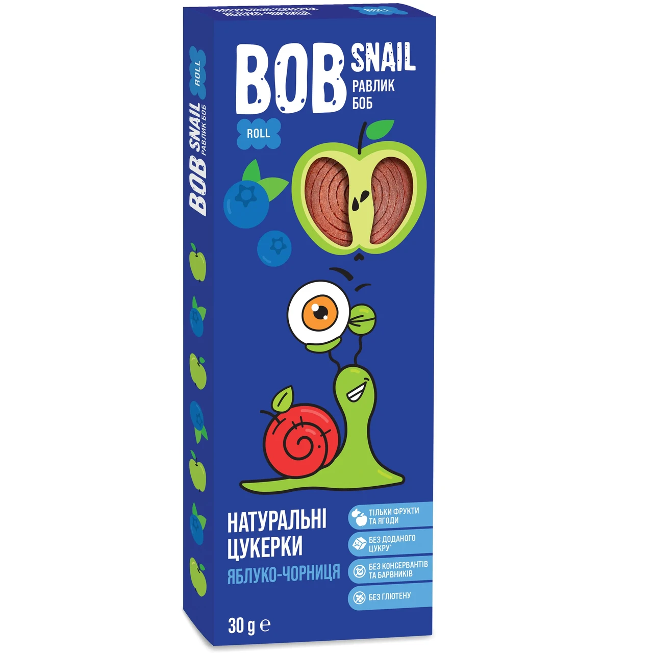 Пастила натуральна Bob Snail Яблучно-чорничні 30 г (4820206080066)