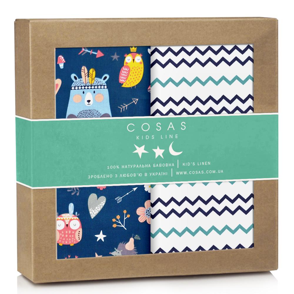 Набор пеленок Cosas Animals-Indi Blue Zigzag 80х100 см 2 шт. (4822052037690) Набор пеленок Cosas Animals-Indi Blue Zigzag 80х100 см 2 шт. (4822052037690)