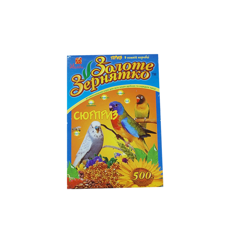 Корм для птахів Золоте Зернятко Сюрприз для папуг 500 г (00000008650)
