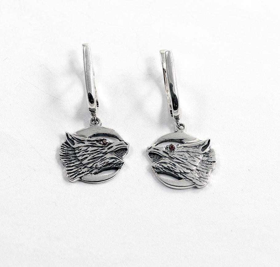 Серьги Maxi Silver 6870 Волки (86870)