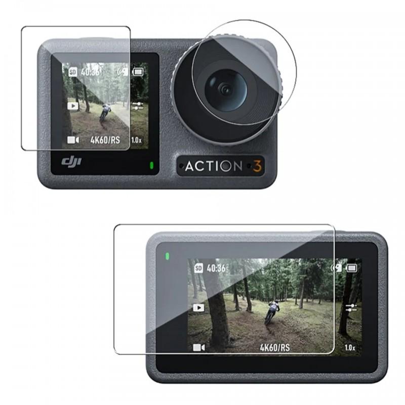 Комплект захисне скло на екрани та об'єктив для екшн-камер DJI Action 3/4 (12003)
