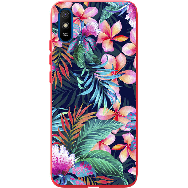 Чехол BoxFace Xiaomi Redmi 9A flowers in the tropics Красный силикон (40304-up1971-41928)