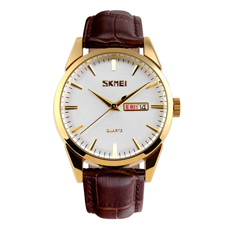 Наручний годинник Skmei 9073GDWT-B Gold/White men (31577913)