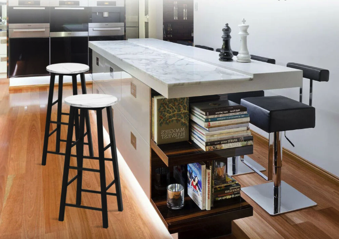 Барний стілець Costway Eugad 2 шт. з підставкою для ніг Білий (4692) - фото 3 Барний стілець Costway Eugad 2 шт. з підставкою для ніг Білий (4692) - фото 3