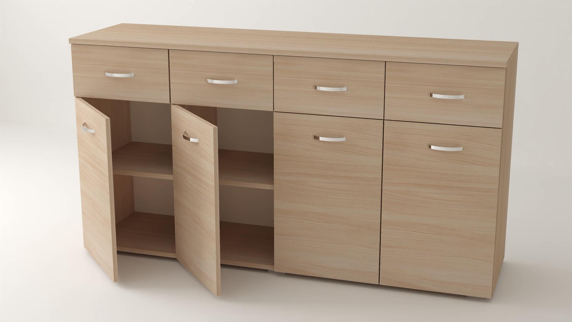 Комод Алекса ВК-12 150х45х90 см Дуб молочный (59994)