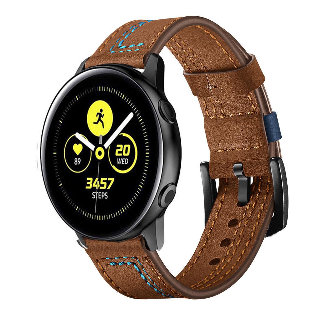 Ремешок для смарт-часов Button Buckle Sport Leather кожаный для Amazfit Bip Lite S U 20 мм Коричневый (2441P)