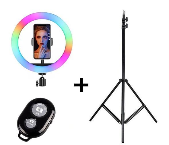 Кільцева LED-лампа SOFT RING LIGHT RGB MJ36 RGB 20 см 15 колірних схем (5-BS-108) - фото 2