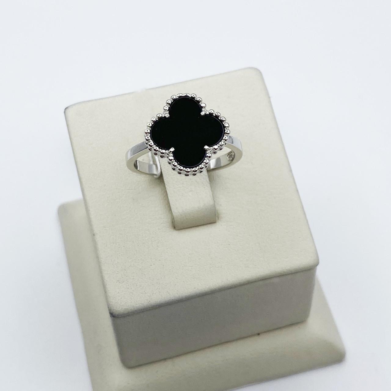 Кольцо серебряное с агатом Клевер 16,5 3,57 г (2087460949)