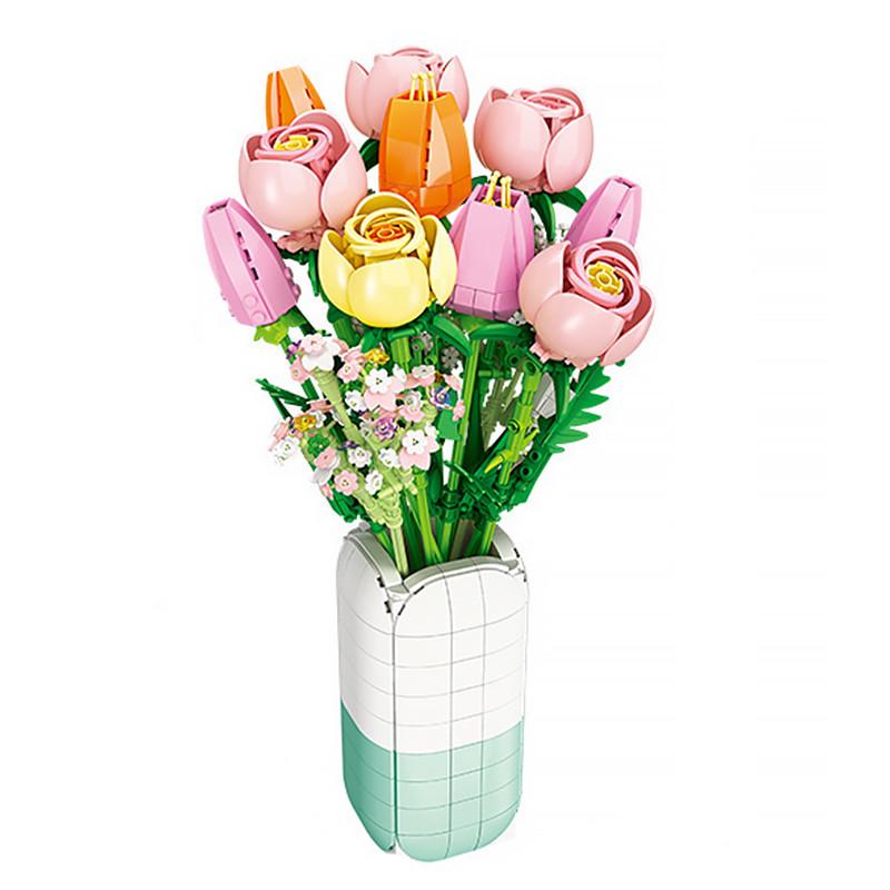 Конструктор 3D пластиковый JIE-STAR 9065 Rose Tulip Ensamble 1011 дет. (25714182)