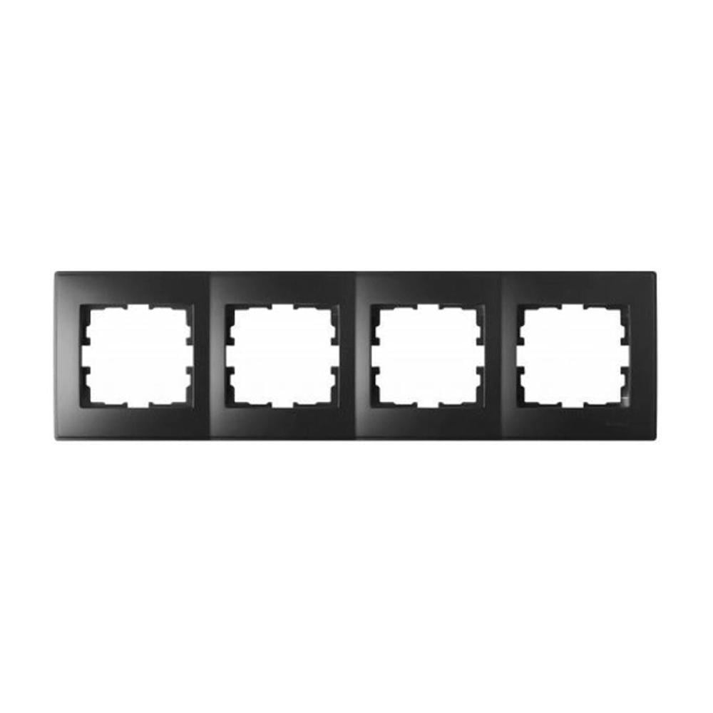 Рамка Lezard Lesya 4-местная горизонтальная Антрацитовая