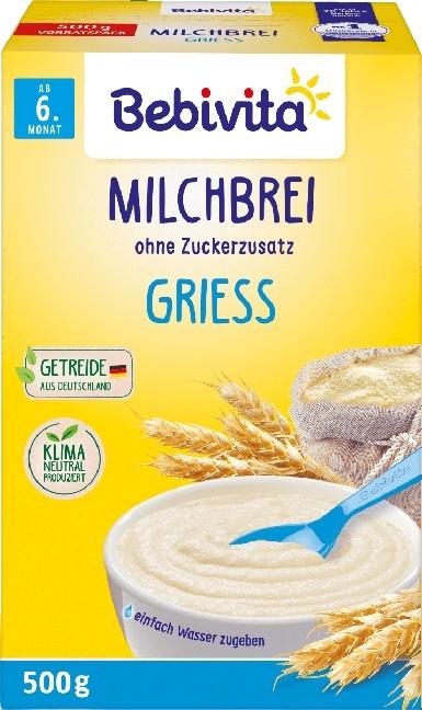Каша манна молочна Bebivita для дітей з 6 місяців 500 г