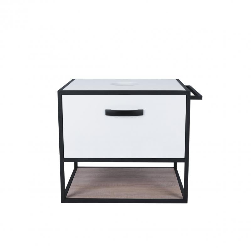 Тумба подвесная Q-tap Taurus 600х476х469 White/Whitish oak со столешницей QT2479TPT603WWO (13805)