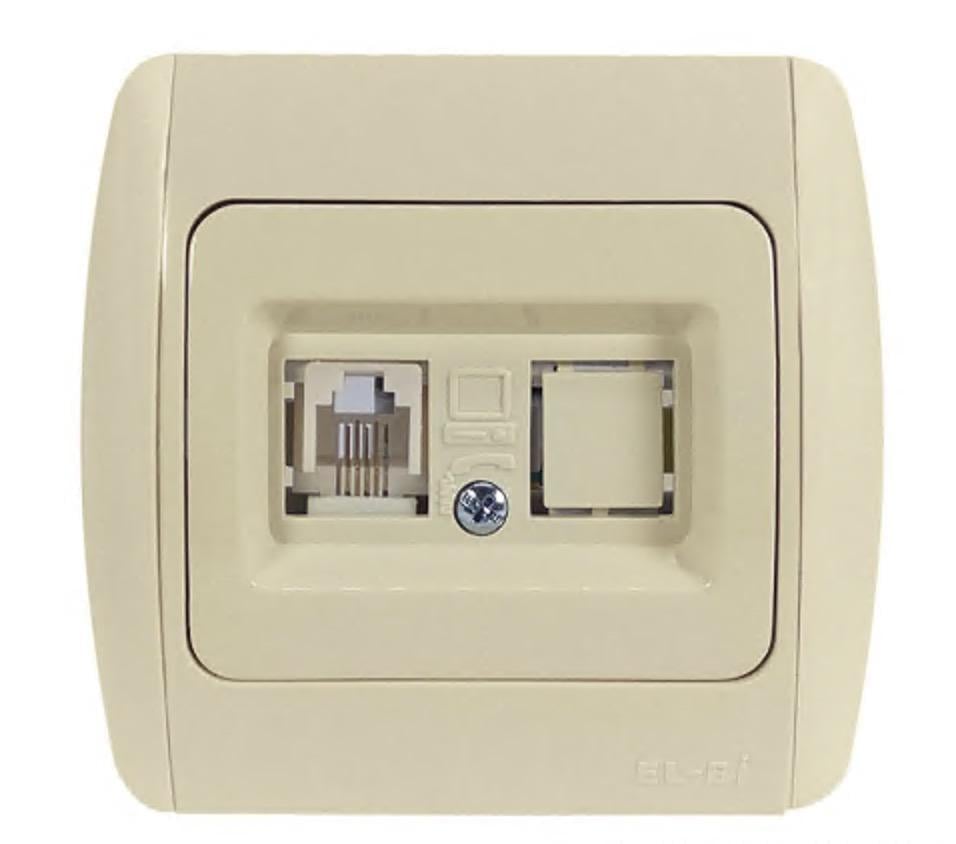 Розетка одинарная телефонная EL-BI RJ-11 Zirve Кремовый Fixline