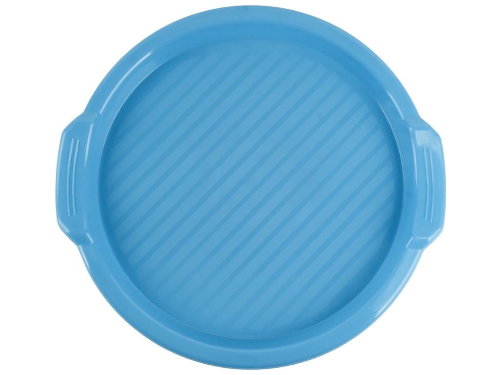 Піднос круглий з ручками Консенсус D35 см Блакитний (MCS-11997-4)