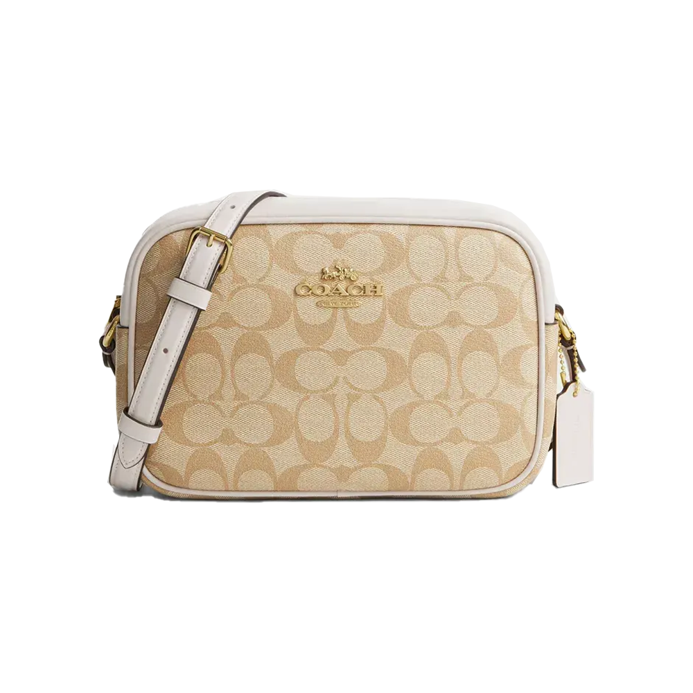 Сумка женская Coach Mini Jamie Camera Bag In Signature Canvas Gold/Light Khaki Chalk (CH46)
