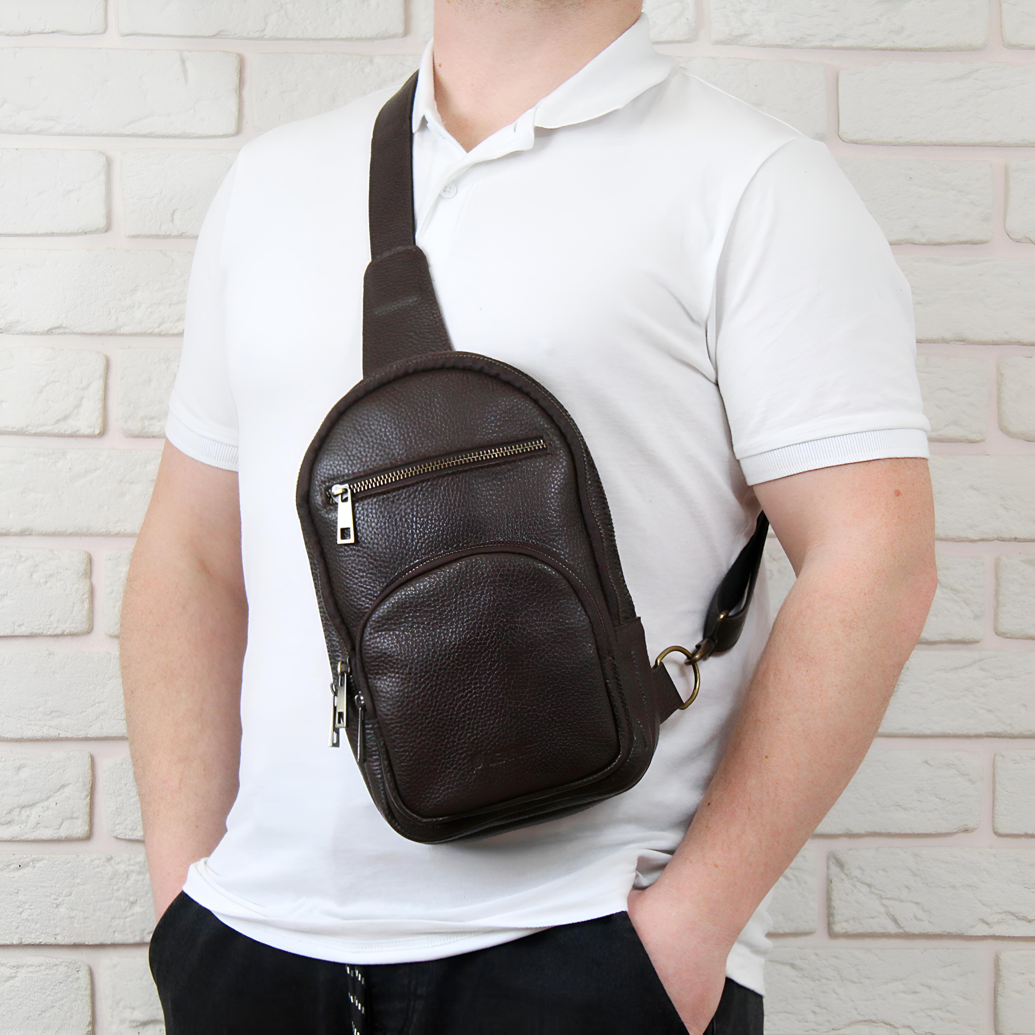 Мужская сумка из натуральной кожи Флотар с подкладкой Коричневый (ССШ155) Мужская сумка из натуральной кожи Флотар с подкладкой Коричневый (ССШ155)