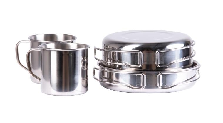 Набір посуду туристичного Mil-Tec із нержавіючій сталі на 8 пр. (14648300) - фото 2 Набір посуду туристичного Mil-Tec із нержавіючій сталі на 8 пр. (14648300) - фото 2