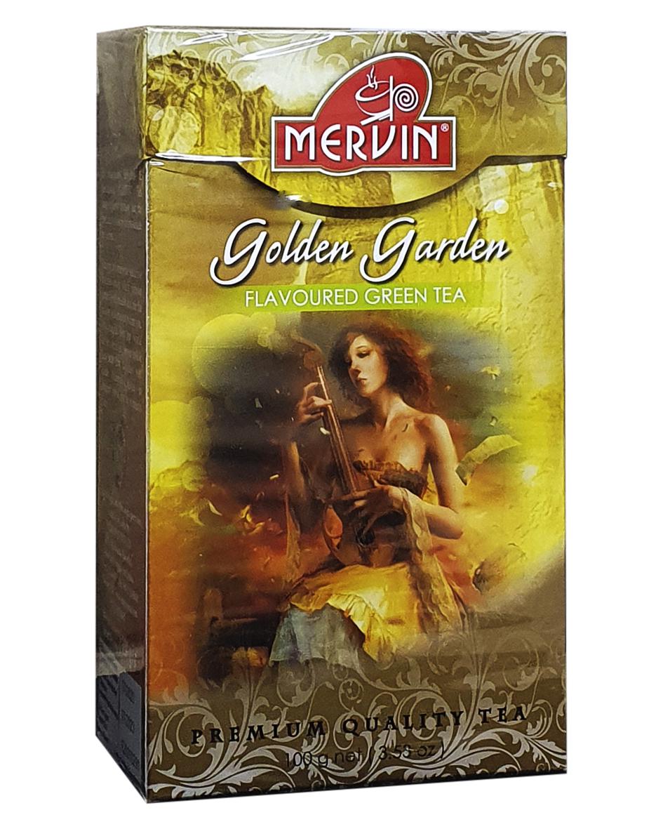 Чай зеленый крупнолистовой Mervin Золотой Сад с добавлением маракуйи/джекфрута и ананаса 100 г (56215)
