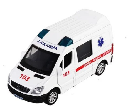 Іграшковий автомобіль модельний Mercedes benz Sprinter Швидка Допомога 250295 (MTT-170461)