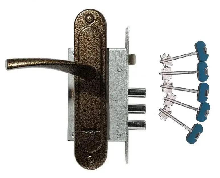 Замок врезной Арико ЗВ9 77 ручка под сувальдный Медный (2733700145)