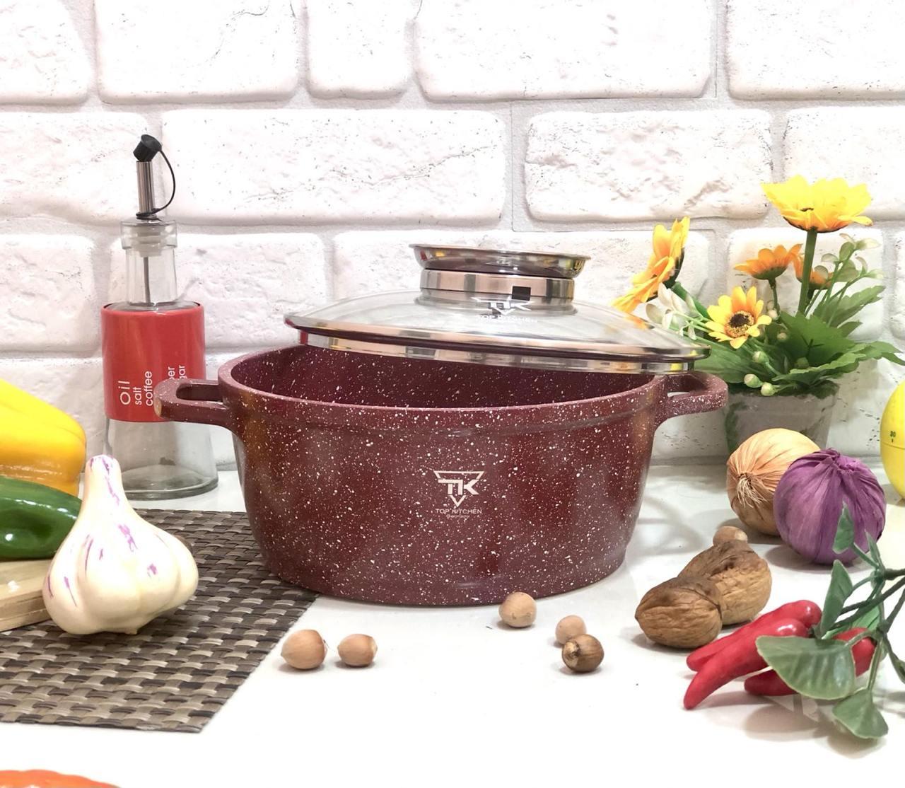 Каструля-казан з кришкою Top Kitchen TК00051 антипригарним мармуровим покриттям 2,49 л Червоний (2480471259) Каструля-казан з кришкою Top Kitchen TК00051 антипригарним мармуровим покриттям 2,49 л Червоний (2480471259)