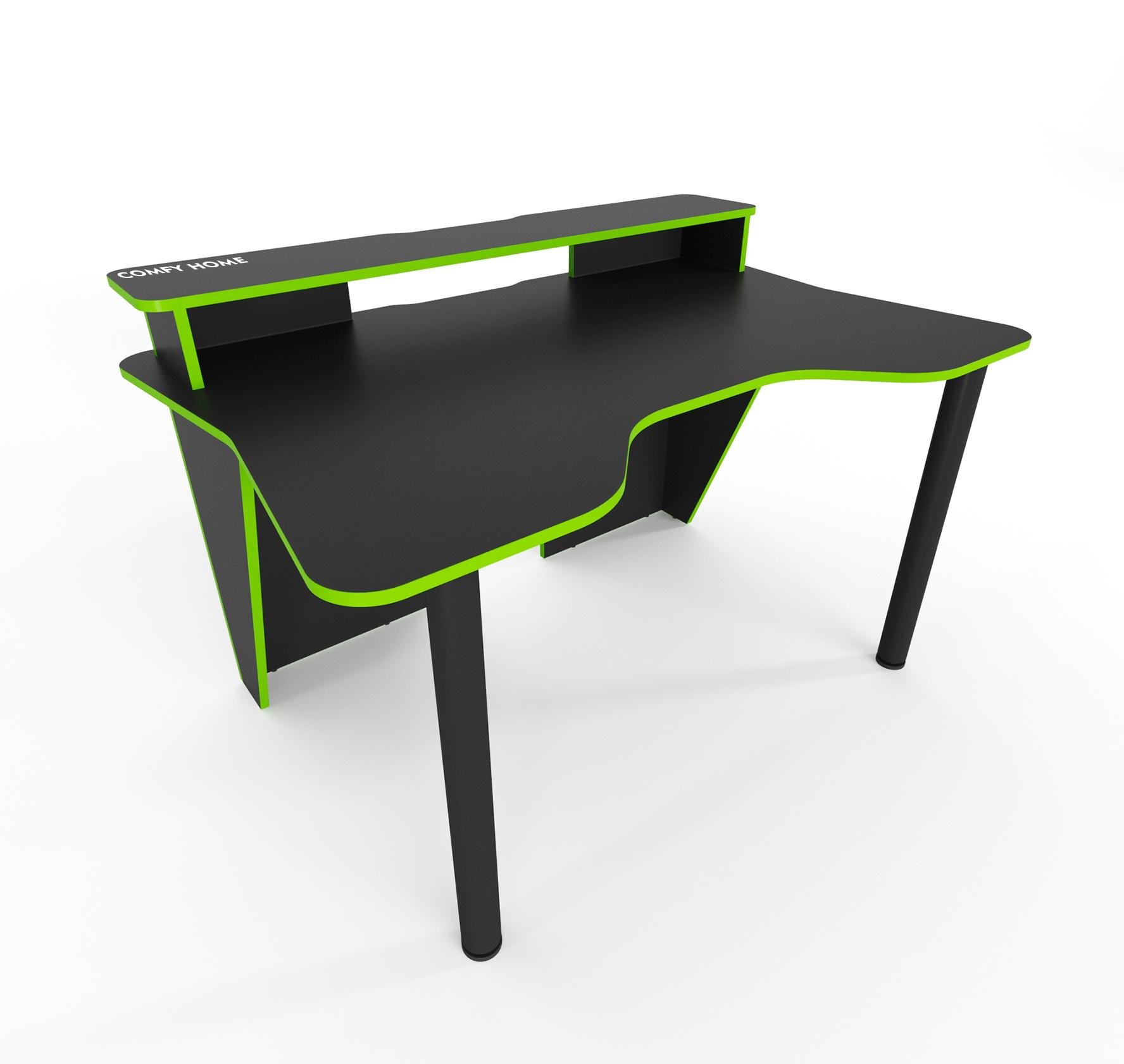 Стіл геймерський Zeus Comfy-Home Darrius ЛДСП Чорний/Лайм - фото 2 Стіл геймерський Zeus Comfy-Home Darrius ЛДСП Чорний/Лайм - фото 2
