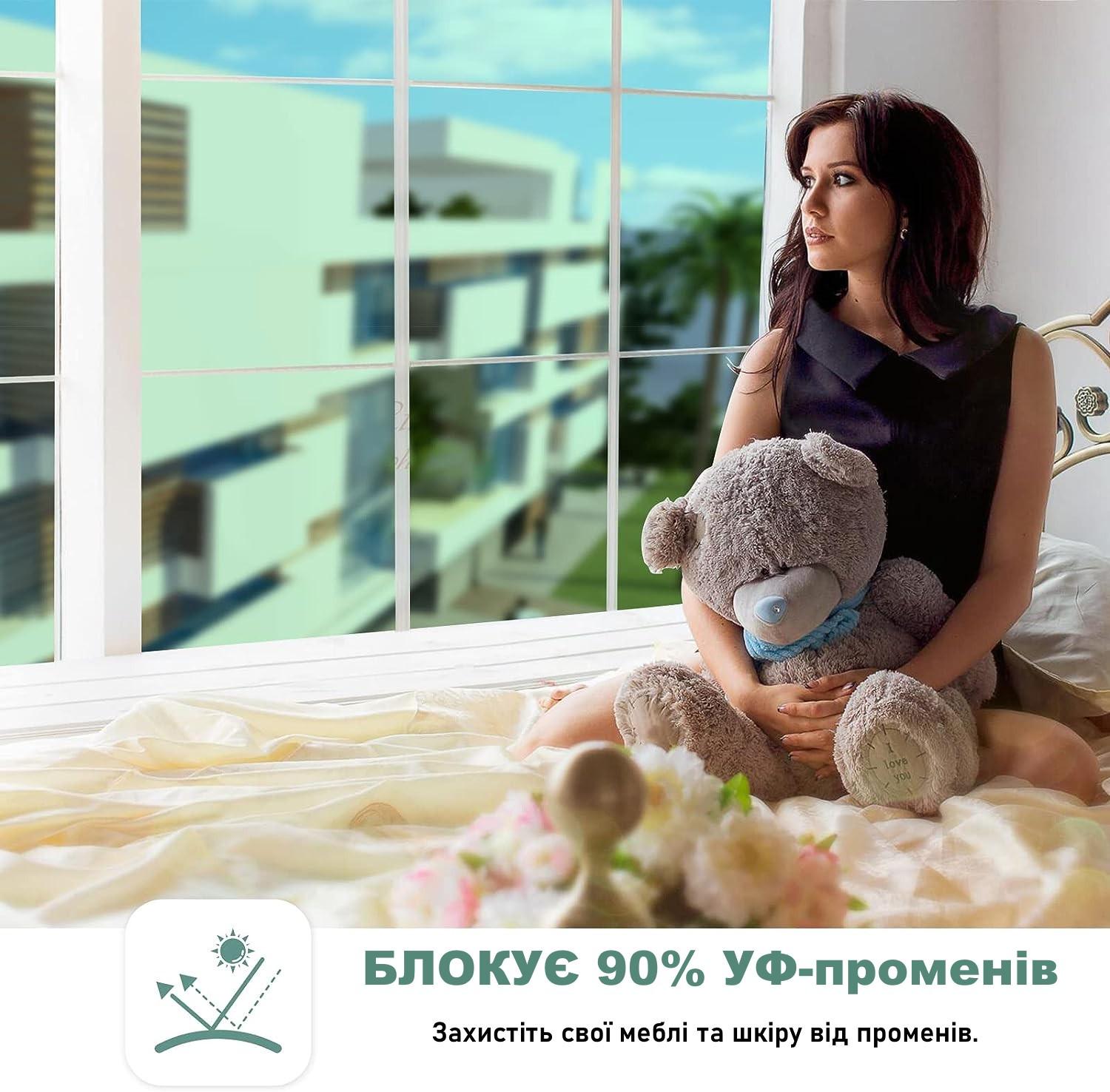 Пленка солнцезащитная многоразовая FILMGOO зеркальная для тонирования окон с затемнением 60х200 см Зеленый (13304511) - фото 6 Пленка солнцезащитная многоразовая FILMGOO зеркальная для тонирования окон с затемнением 60х200 см Зеленый (13304511) - фото 6