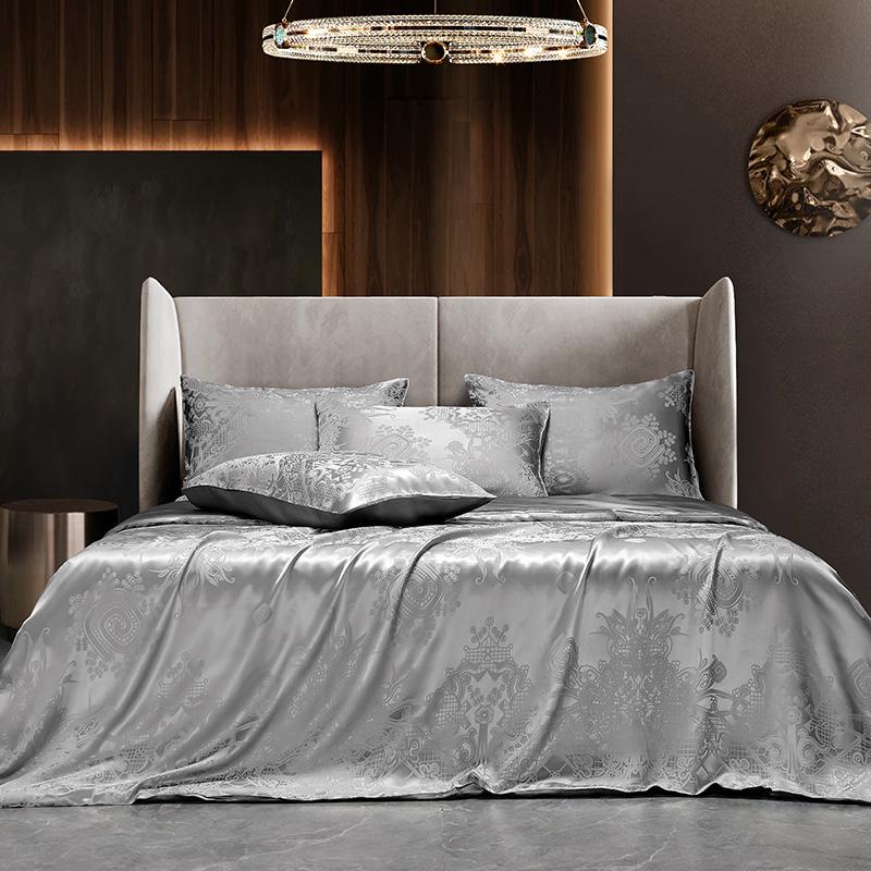 Комплект постельного белья Silk Kiss King Size 200x230 см Волшебная фантазия Серый