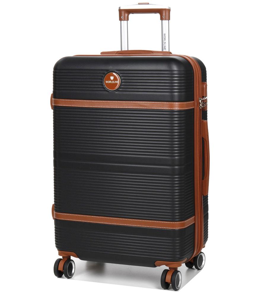 Чемодан средний ABS-пластик AIRTEX Worldline 629 M 67х45х27 см 74 л Черный