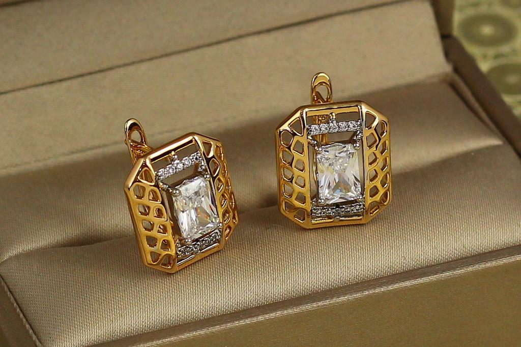 Серьги Xuping Jewelry горница с родием 1,6 см Золотистый (2571110408)