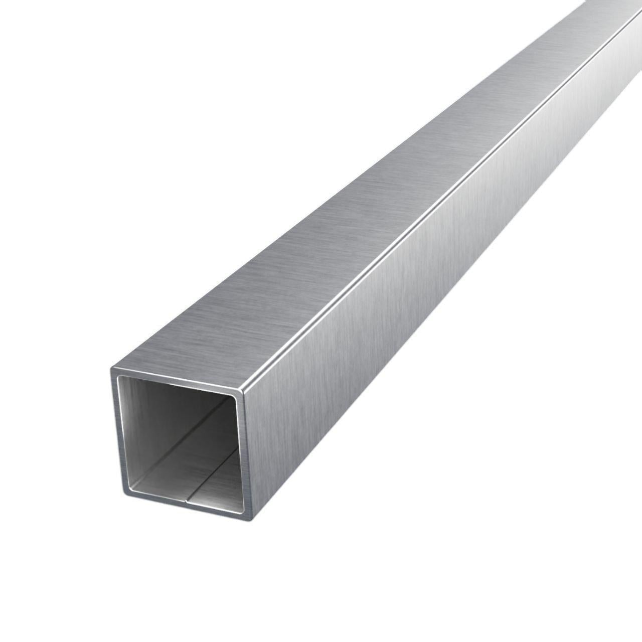 Труба профильная нержавеющая 40х40 толщина 2,0 мм шлифованная квадратная матовая пищевая AISI 304 н/ж 1 м (2145275911/К0592)