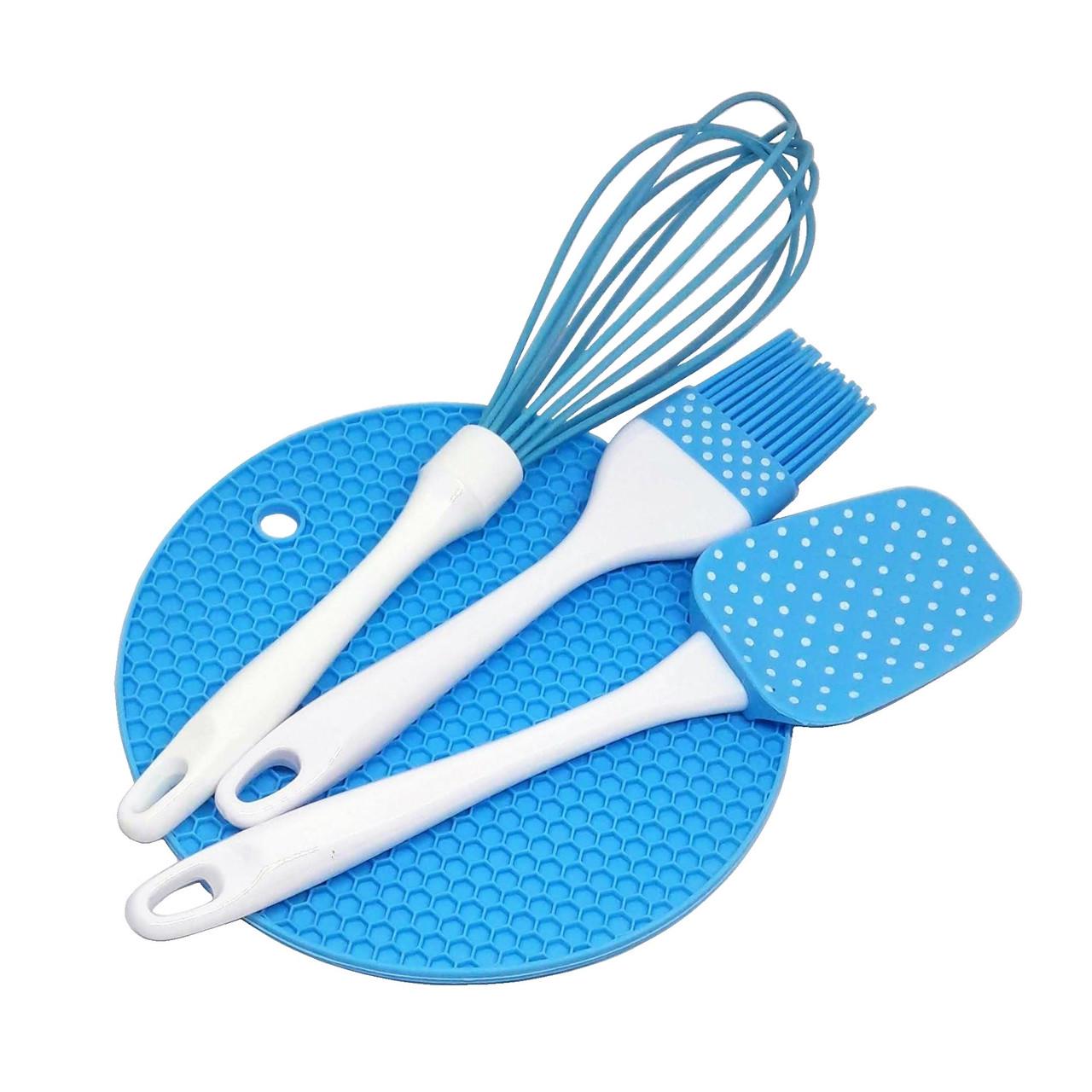 Набір кухонного приладдя А-PLUS 1956Г силіконовий № 495 Блакитний (203768-бл)