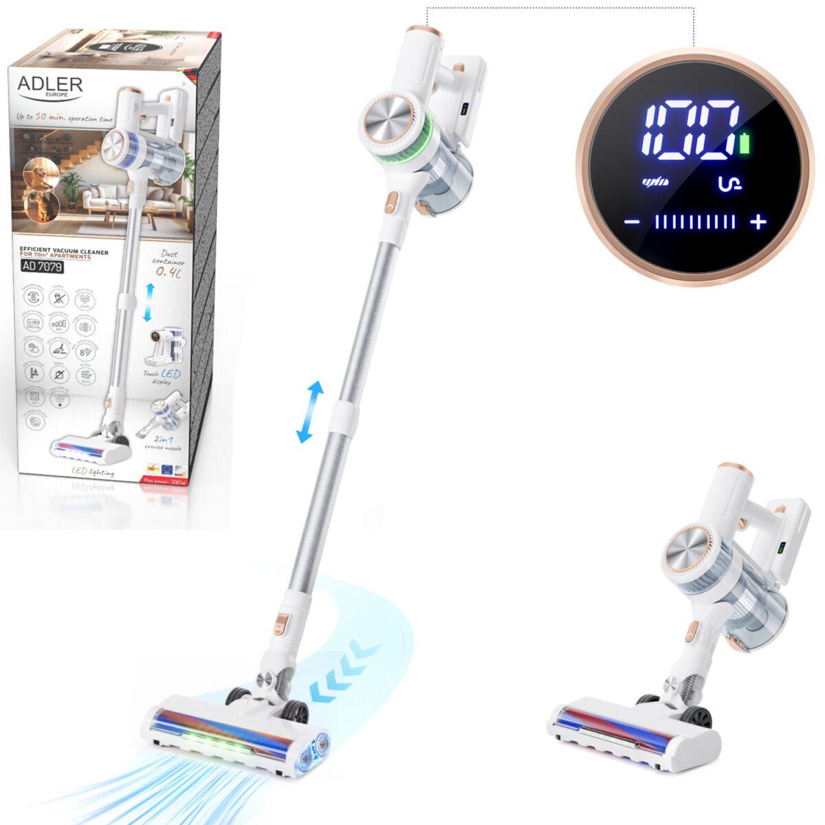 Пилосос ручний Adler AD 7079 акумуляторний LED EPA12 HEPA13 DUST SCANNER 6500-25000Па (2160) - фото 2 Пилосос ручний Adler AD 7079 акумуляторний LED EPA12 HEPA13 DUST SCANNER 6500-25000Па (2160) - фото 2