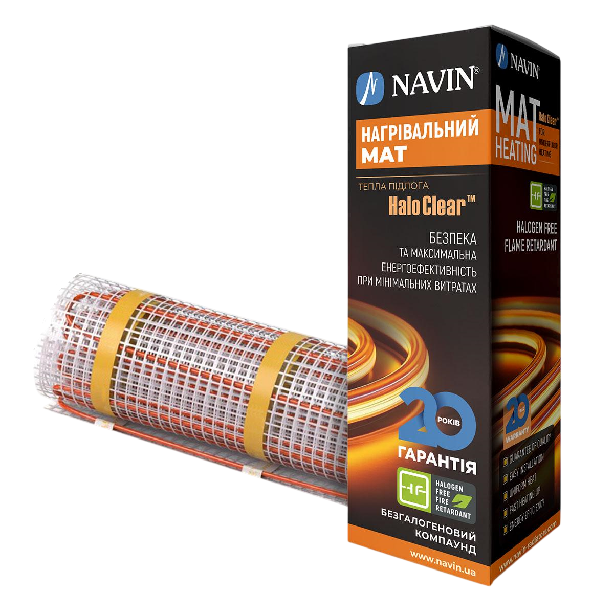 Нагревательный мат электрический для теплого пола NAVIN HaloClear 190/340 1,8 м² (E41-001017-0340)