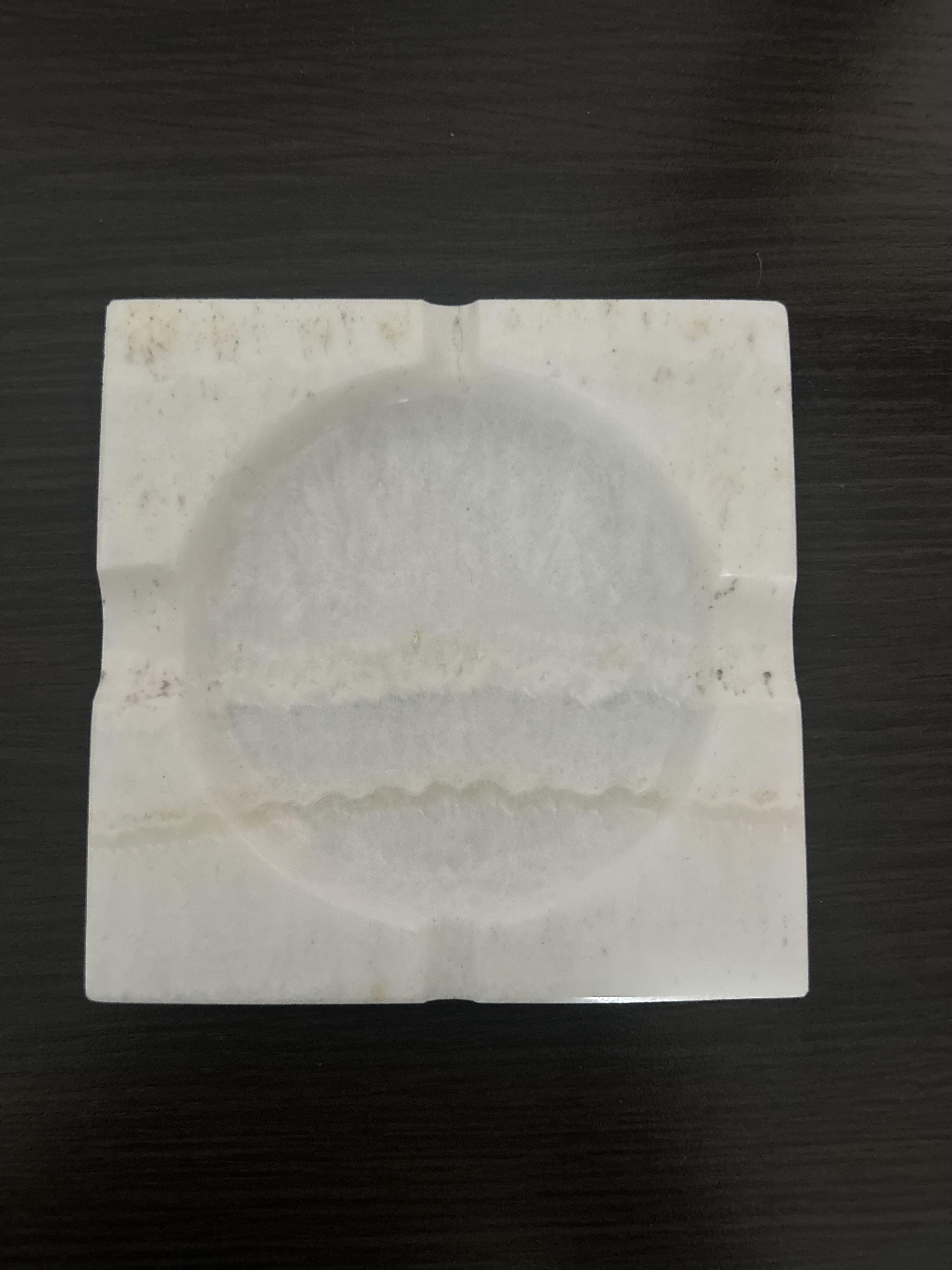 Попільничка мармурова квадратна MARKAM 14 см Білий (6277219)