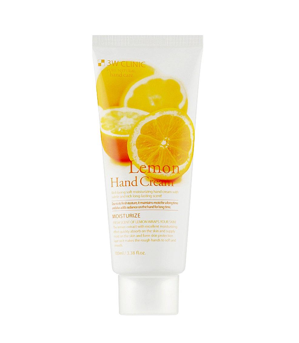 Крем для рук з екстрактом лимона зволожуючий освітлюючий Lemon Hand Cream 3W Clinic 100 мл (8809317284316)