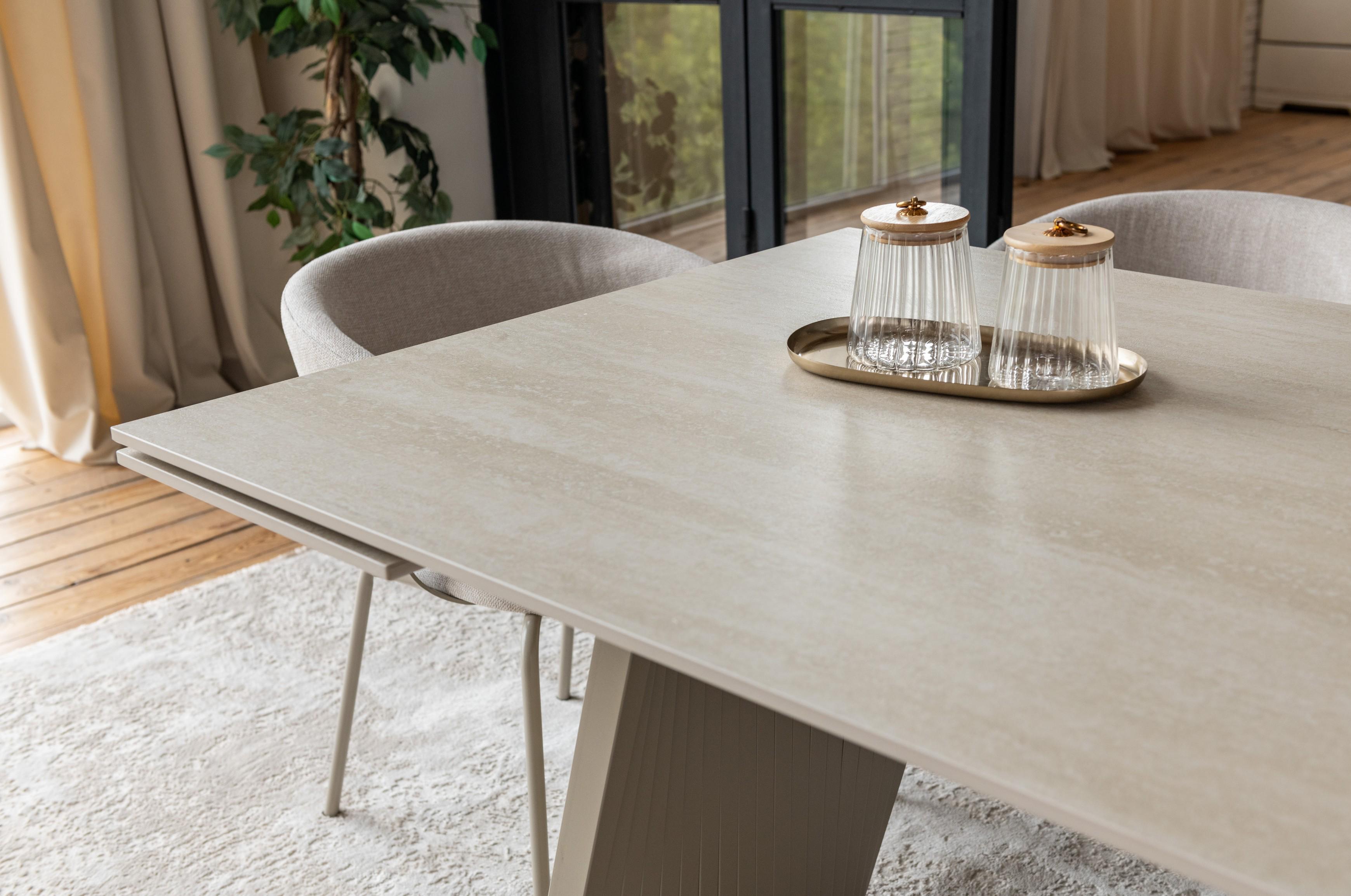 Стіл обідній розсувний Vetro Mebel Олімпія 1400- 2100x900x760 мм Крема марфіль/Бежевий (TМL-985) - фото 10 Стіл обідній розсувний Vetro Mebel Олімпія 1400- 2100x900x760 мм Крема марфіль/Бежевий (TМL-985) - фото 10