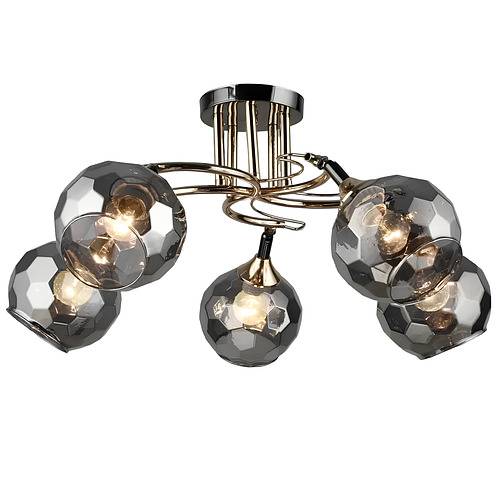 Люстра Svet на пять поворотных плафонов под лампы Е27 Хром (SR-N5007/5 FGD+BCH)