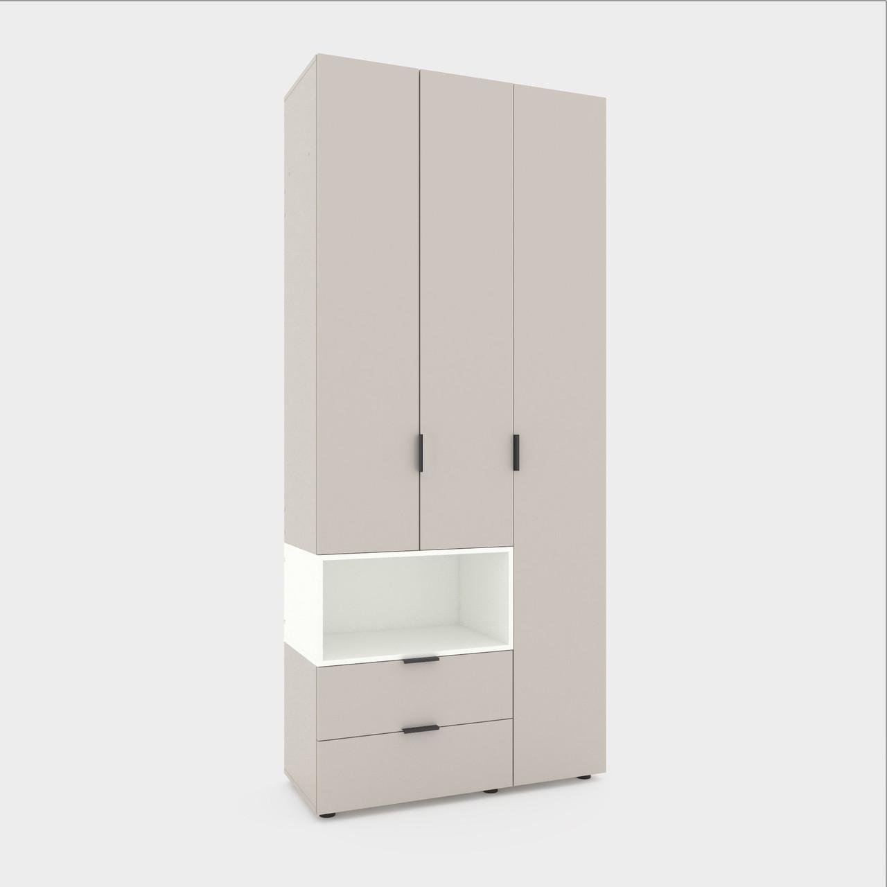 Шкаф Metkas Home A002L ЛДСП 1000x420x2300 мм Кашемир/Белый Снег - фото 2 Шкаф Metkas Home A002L ЛДСП 1000x420x2300 мм Кашемир/Белый Снег - фото 2