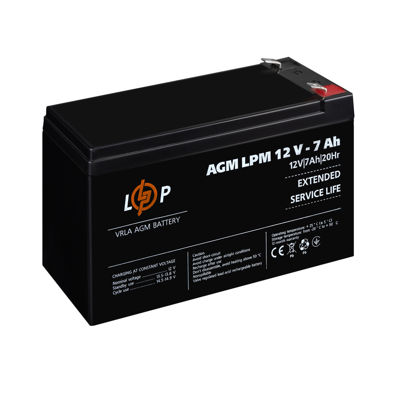 Акумулятор AGM LPM 12V-7 Ah - фото 3