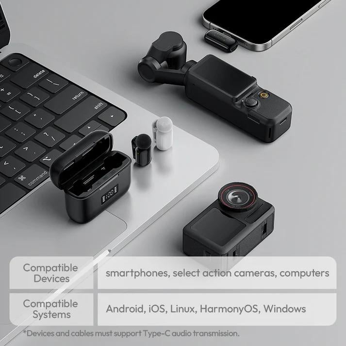 Мікрофон петличний бездротовий Ulanzi A200 для телефонів та камер з роз'ємом Type-С - фото 10 Мікрофон петличний бездротовий Ulanzi A200 для телефонів та камер з роз'ємом Type-С - фото 10