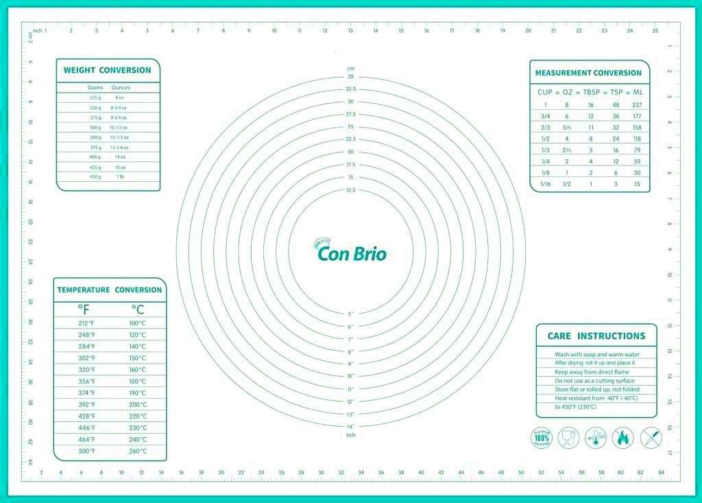 Коврик силиконовый Con Brio для раскатывания и выпечки теста 61х91 см (fff70089)