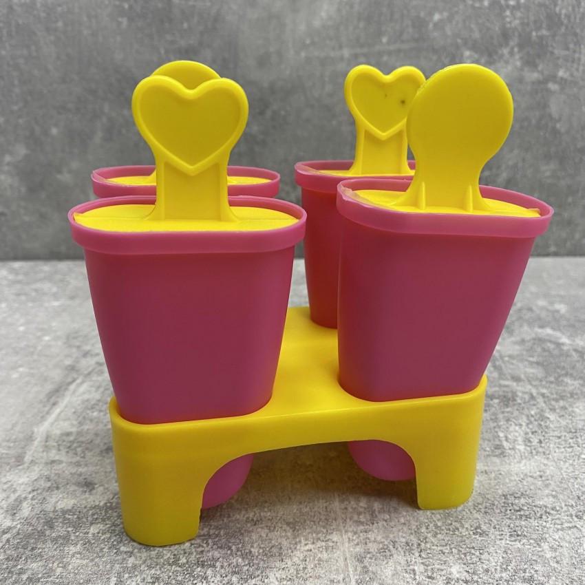 Форма для мороженого Stenson R21144 с подставкой 4 шт. Розовый с желтым (1850866572)