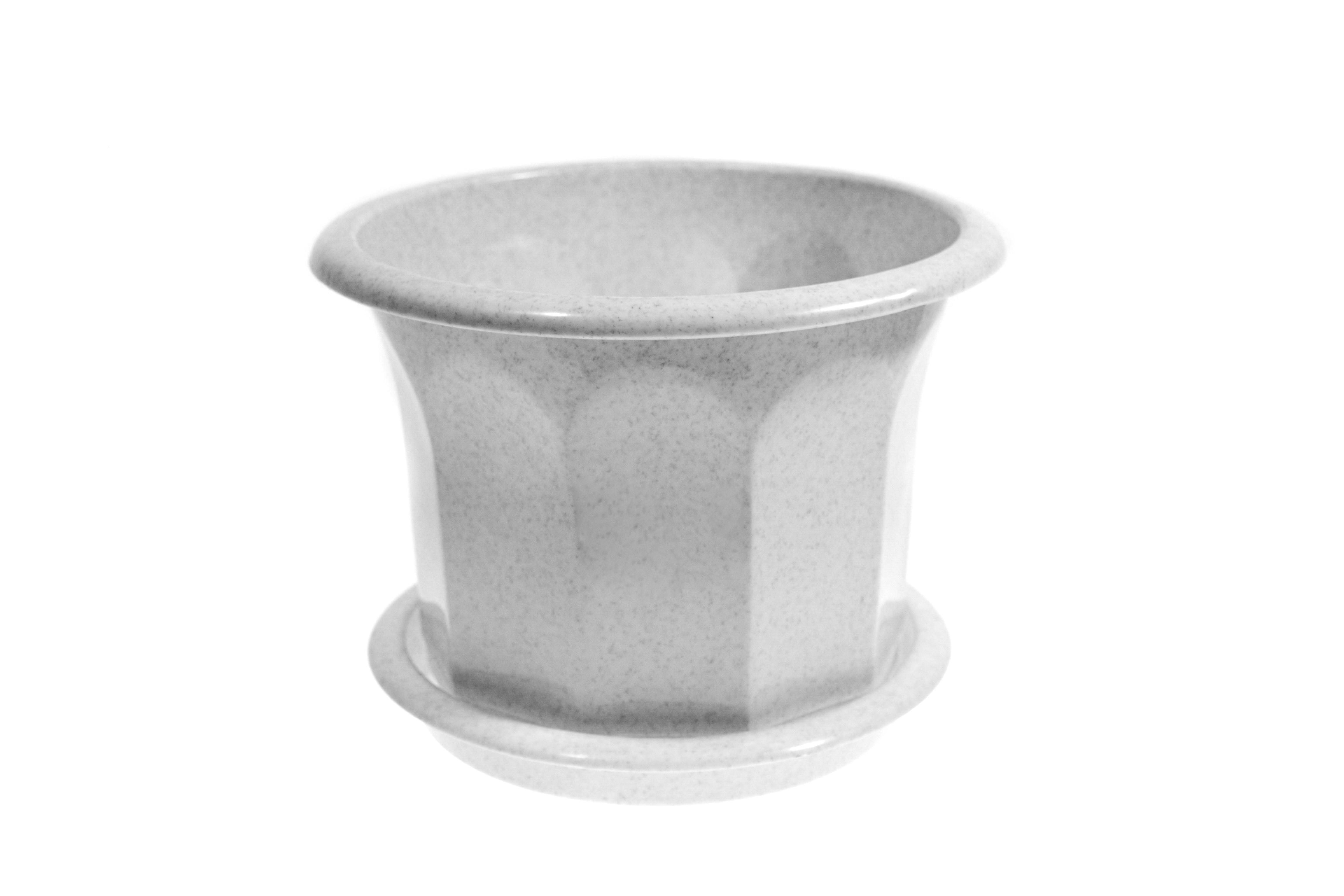 Горшок Тюльпан Ø 18x15,5 см 3 л Белый мрамор Горшок Тюльпан Ø 18x15,5 см 3 л Белый мрамор