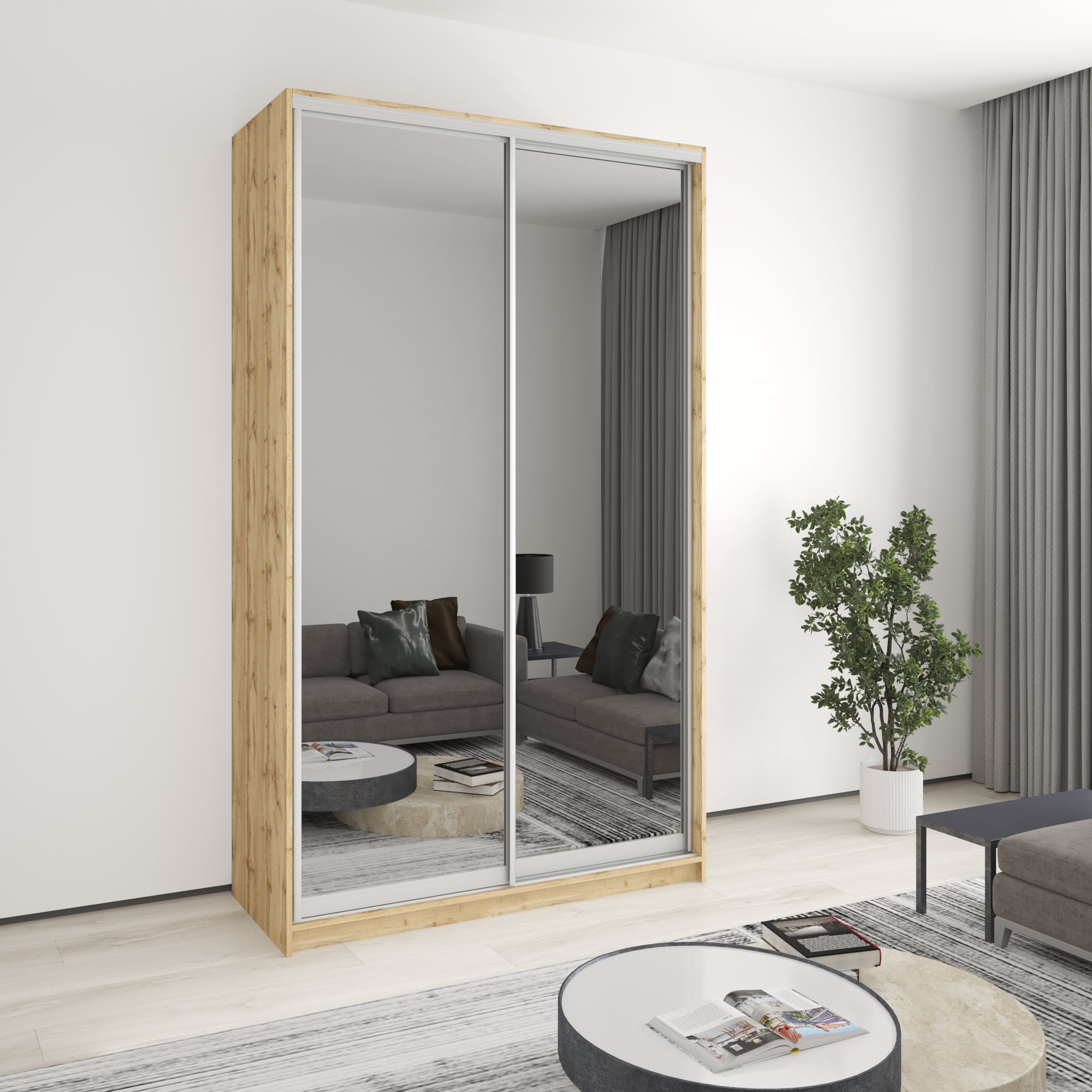 Шкаф-купе двухдверный Mebel Star Стандарт AL MBS-3847 140х45х240 см Дуб тахо (1005032) Шкаф-купе двухдверный Mebel Star Стандарт AL MBS-3847 140х45х240 см Дуб тахо (1005032)