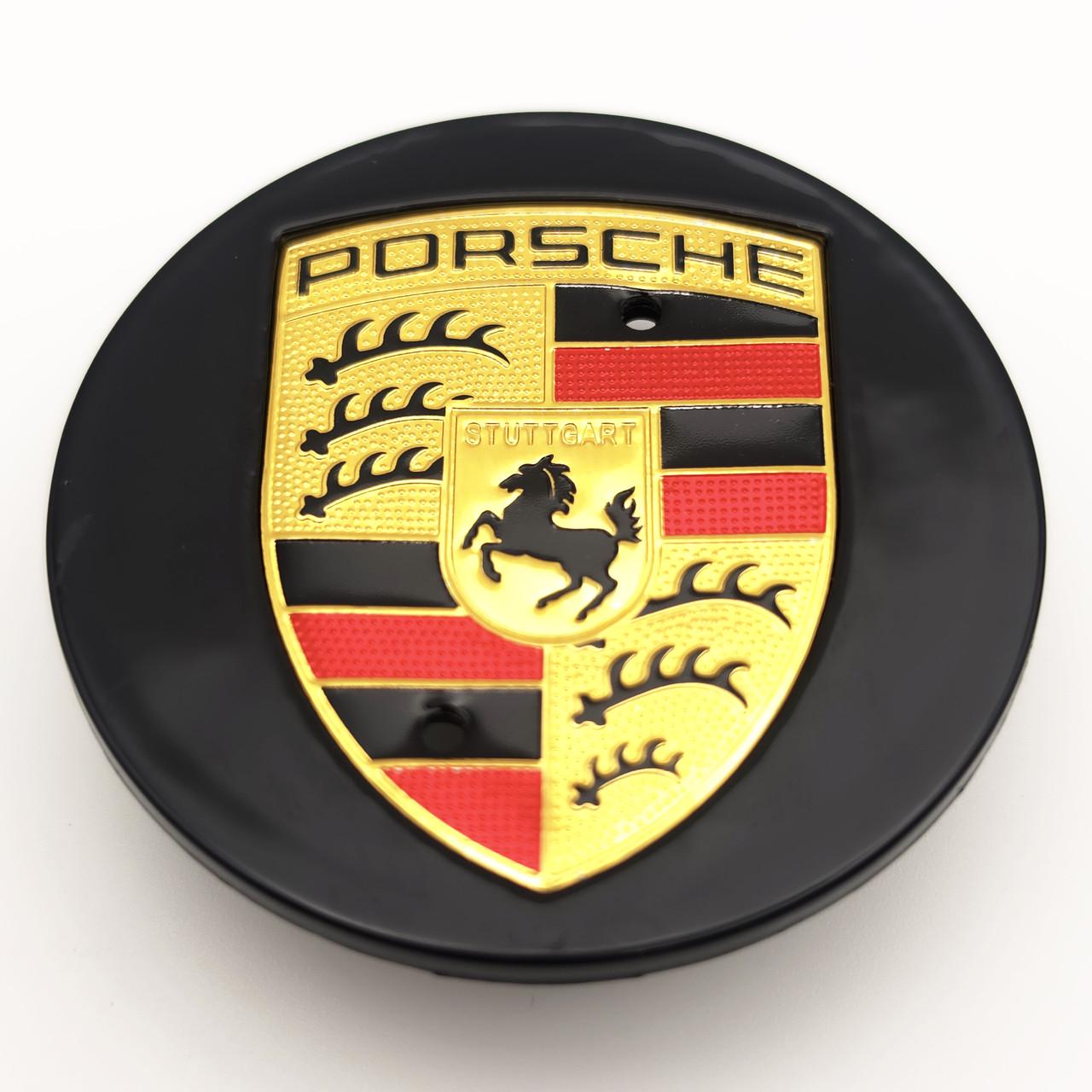 Колпачок заглушка ступицы колеса Porsche 65 мм Черный (3008024750)